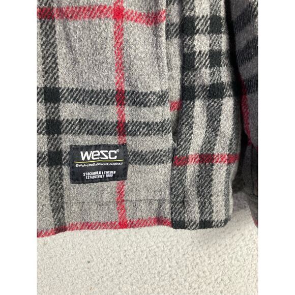 WeSC Unisex Plaid Fleece-Lined Full-Zip Shirt Jacket Size M Multicolor - Picture 8 of 11